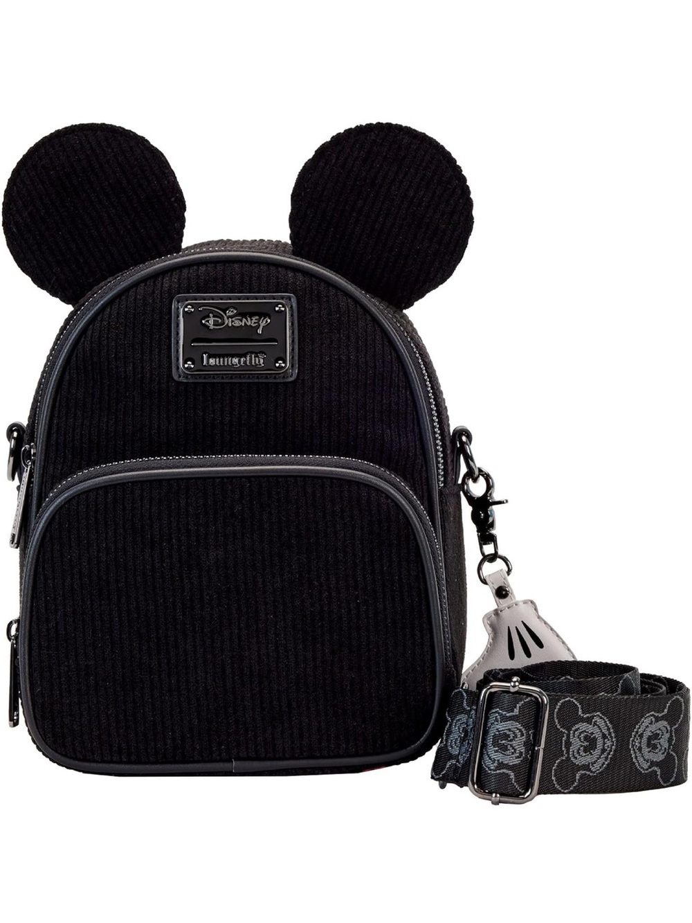Loungefly Black Disney 100 Mickey Corduroy Mini Backpack
